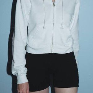 white cropped brandy mellville hoodie